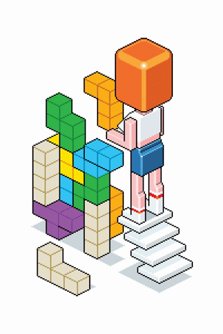 illustration of stacking blocks