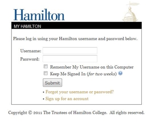 My Hamilton Log in